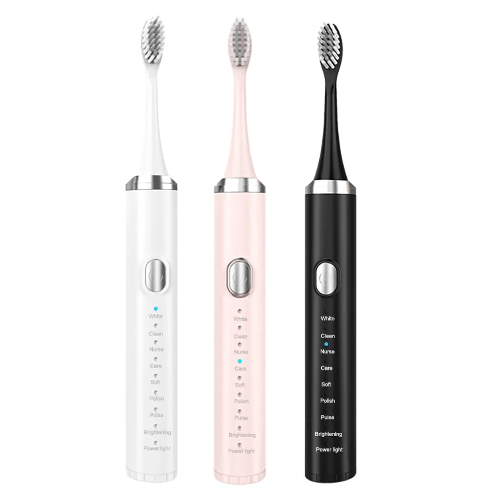 Electric Sonic Toothbrush USB Rechargeable Adult 360 Days Long Battery Life with 4 Replacement Heads Gift