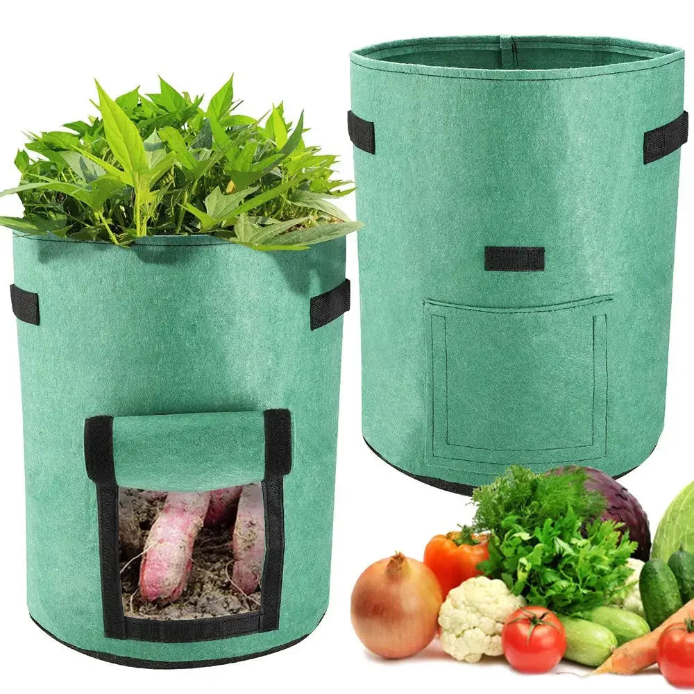 3PCS Felt Plant Grow Bags Nonwoven Fabric Garden Potato Pot Greenhouse Vegetable Growing Bags Moisturizing Vertical Tools