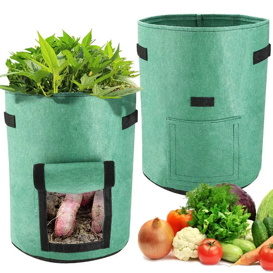 3PCS Felt Plant Grow Bags Nonwoven Fabric Garden Potato Pot Greenhouse Vegetable Growing Bags Moisturizing Vertical Tools