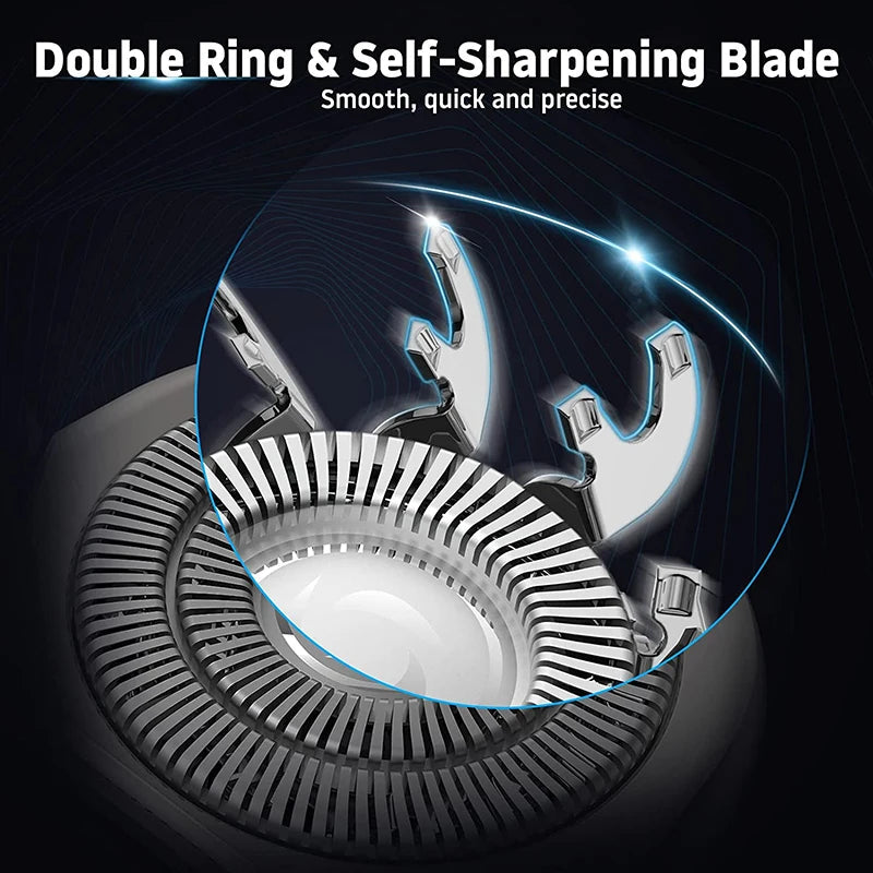 Electric Shaver Beard Hair Trimmer Wet Dry Electric Razor Rechargeable Bald Head Shaving Machine LCD Display Men Grooming Kit