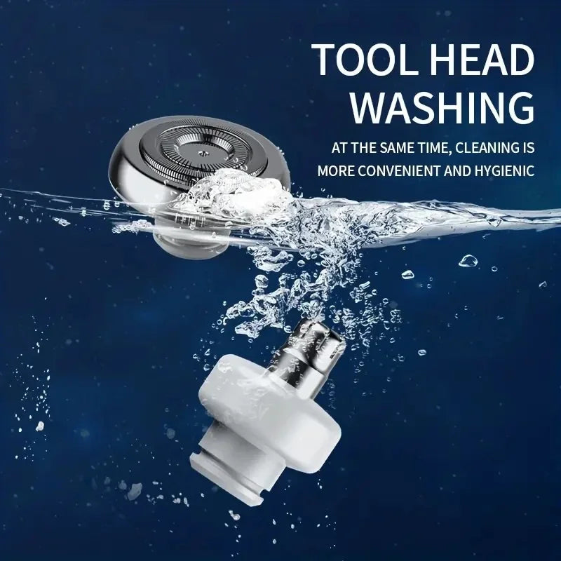 2 IN 1 Mini Portable Electric Capsule Shaver Nose Hair Trimmer Rechargeable Electric Beard Scraper Knife For Men's Travel Razor