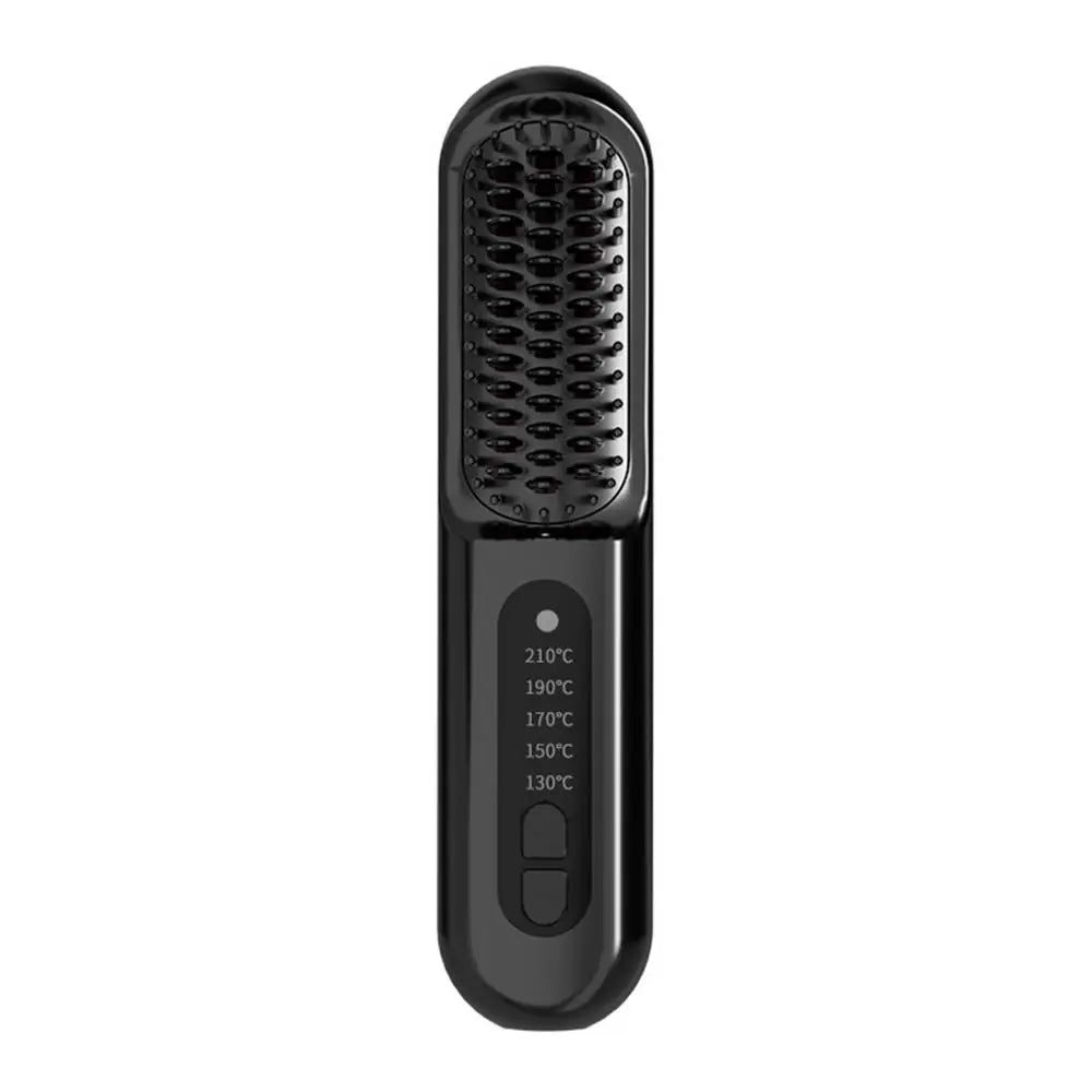Straight Hair Comb Wireless Hair Straightener Brush with 5 Temp Setting Anti-Scald Hot Brush Heated Styling Comb Fast Heating