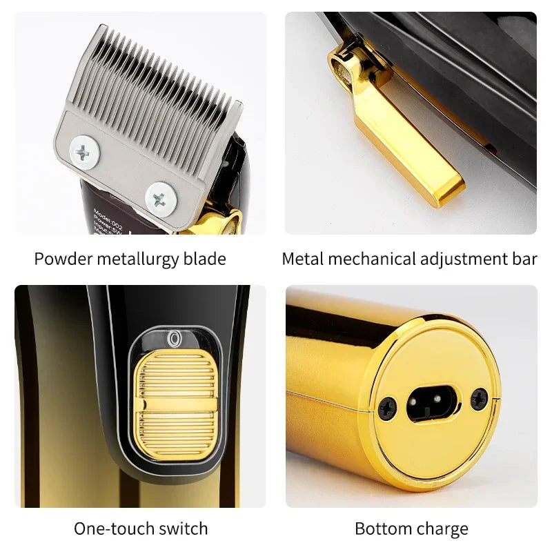 LCD Digital Display Hair Clipper Set Men's Professional Hair Clipper Oil Engraving Electric Clipper