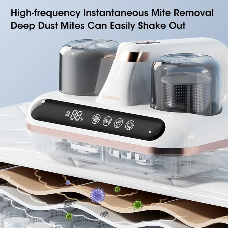 10000Pa UV New Mattress Vacuum Mite Remover Cordless Handheld Cleaner Powerful Suction for Cleaning Bed Pillows Clothes Sofa
