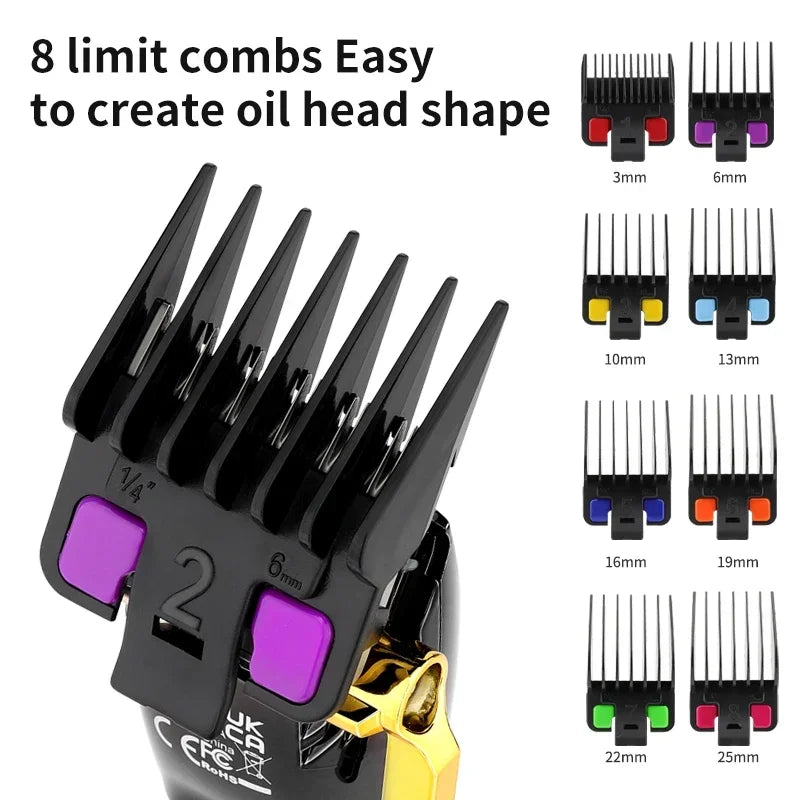 LCD Digital Display Hair Clipper Set Men's Professional Hair Clipper Oil Engraving Electric Clipper