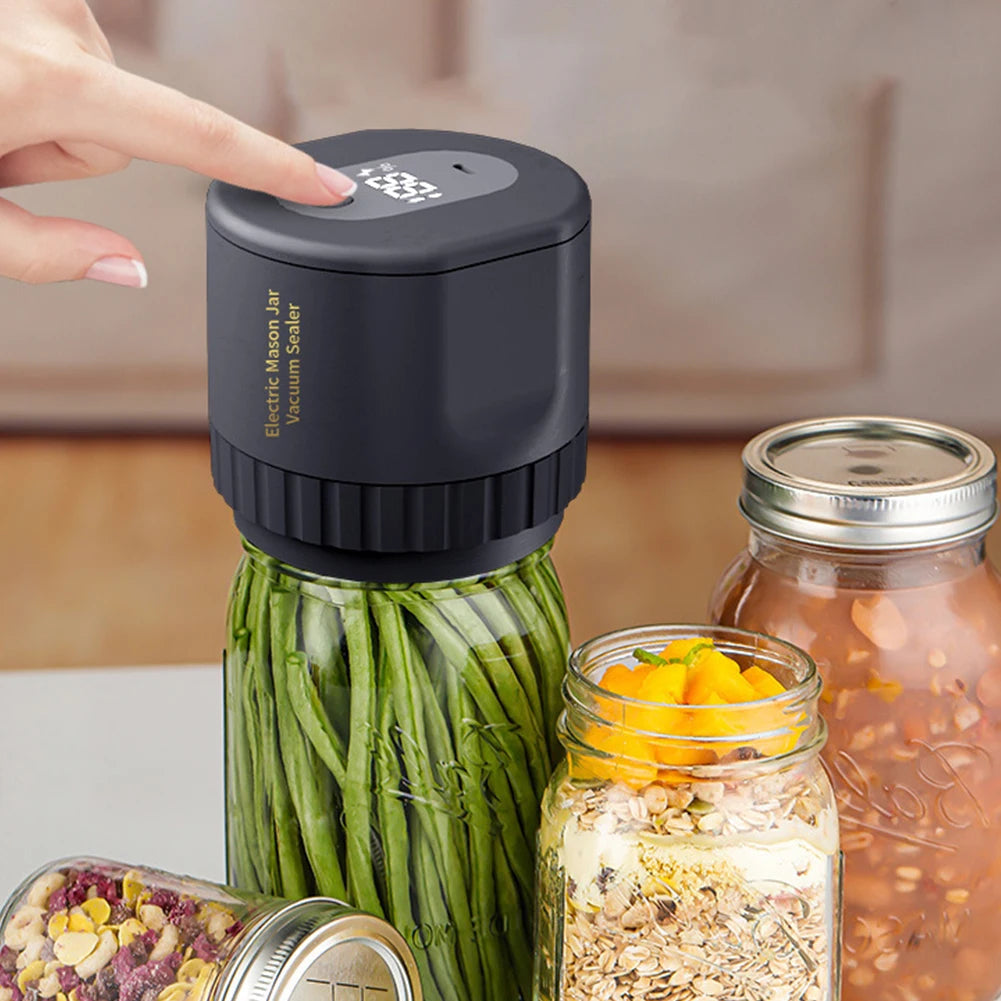 Mason Jar Vacuum Sealer Can Vacuum Seal Pump Kit Cordless Canning Vacuum Sealer Electric Automatic for Home Kitchen