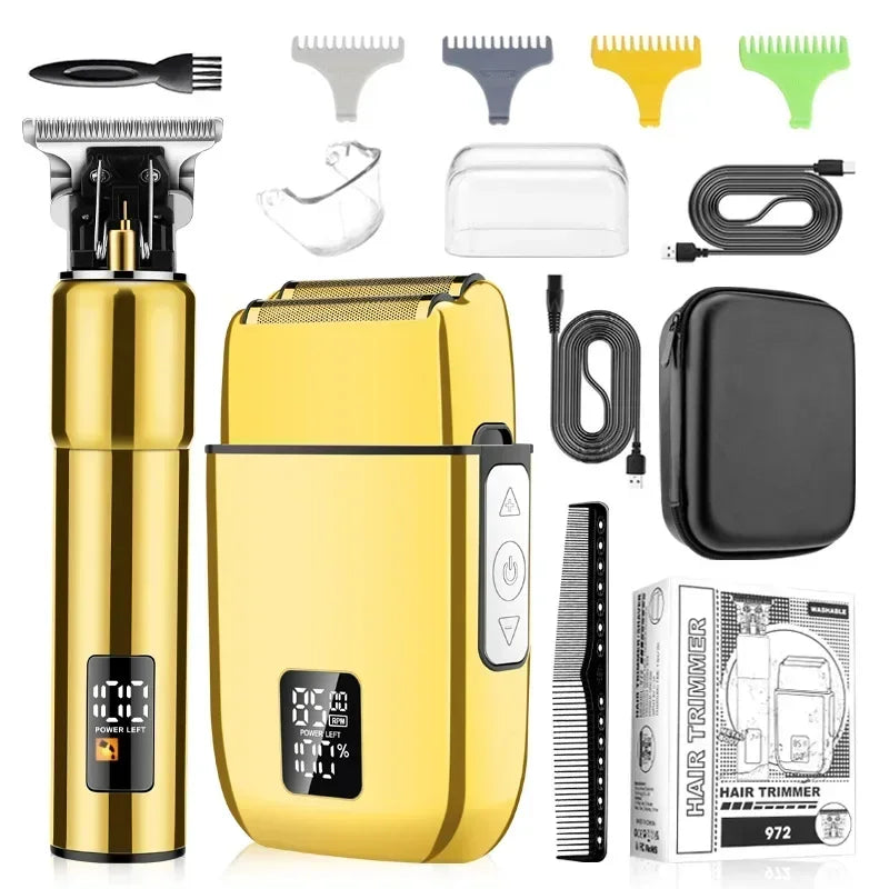 Men's Electric Shaver Multifunctional Whole Body Washing Hair Clipper Sets Digital Display Hairdresser Trimmer