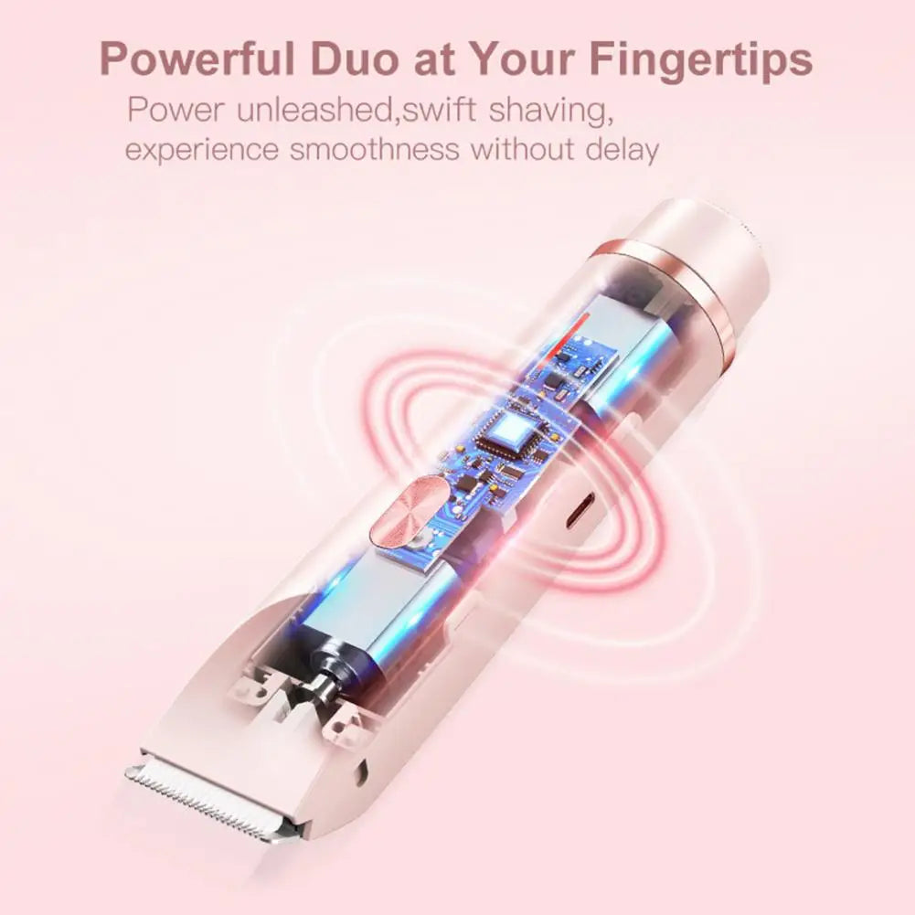 Double-head Electric Shaver Portable Electric Shaver for Women Rechargeable Ipx7 Waterproof Razor Trimmer for Face Body Bikini