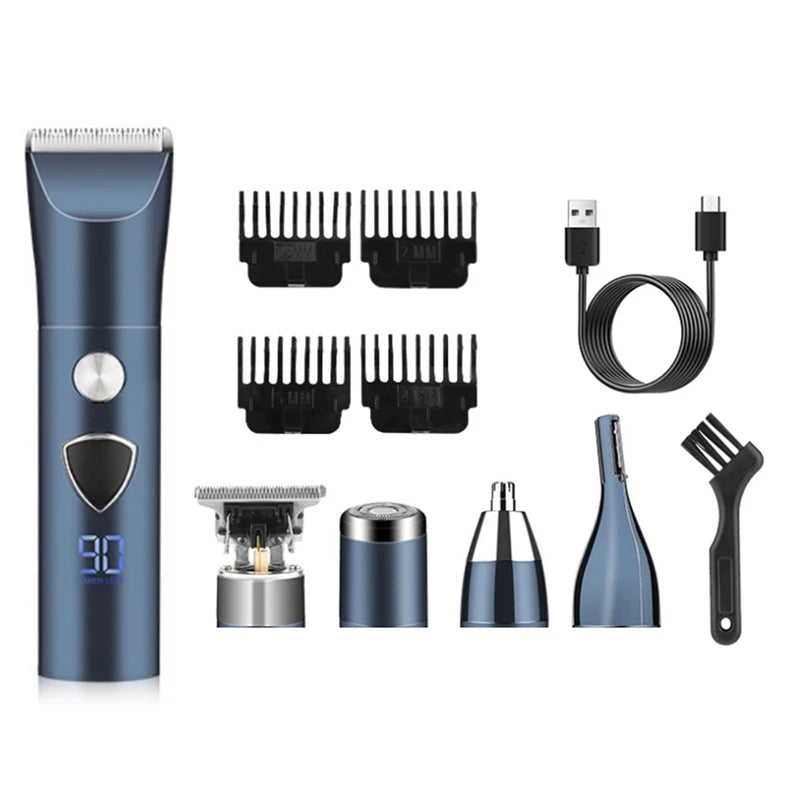 Beard Trimmer For Men Electric Hair Clipper Cordless Mens Grooming 5 In 1 Kit Hair Trimmer & Mustache Trimmer & Nose Long lasting