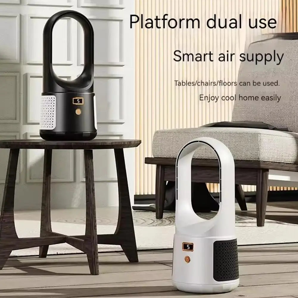 Portable Fan Household Bladeless Electric Fan Rechargeable Standing Fan Cooling Office Camping Mini Silent Circulation Fan