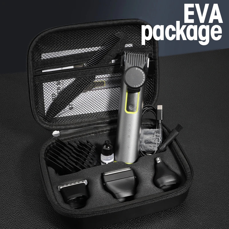 4 IN 1 Hair Cutting Kits Professional Electric Trimmers Shaver Storage Package USB IPX5 Waterproof Body Grooming Clippers