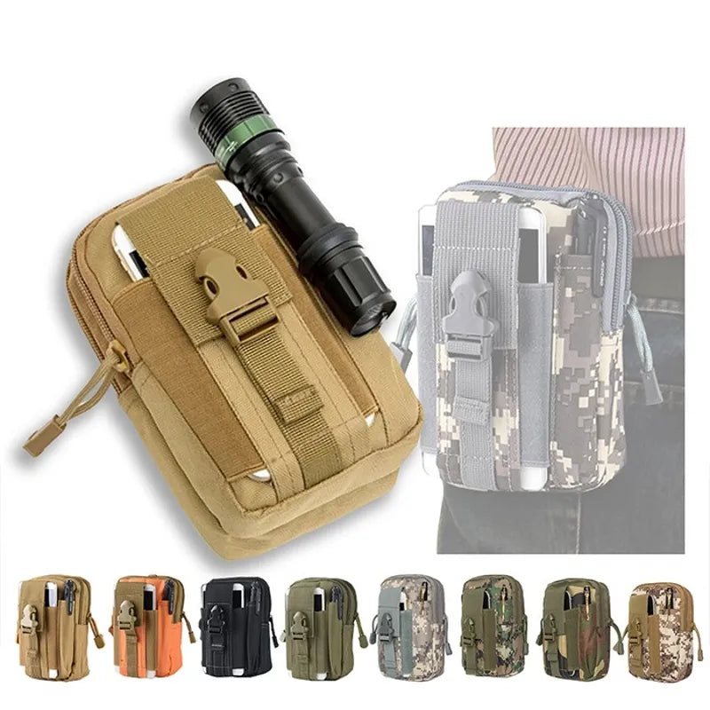 Men Outdoor Sport Tactical Molle Pouch Belt Waist Pack Bag Phone Case Military Camping Climbing Running Hunting Small EDC Bags