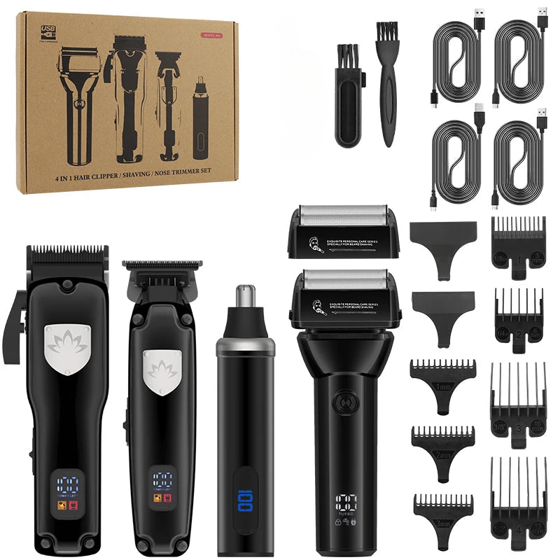 Professional Hair Clipper Set Men's Oil Head Carving Electric Push Shear Electric Shaver Nose Hair Trimmer
