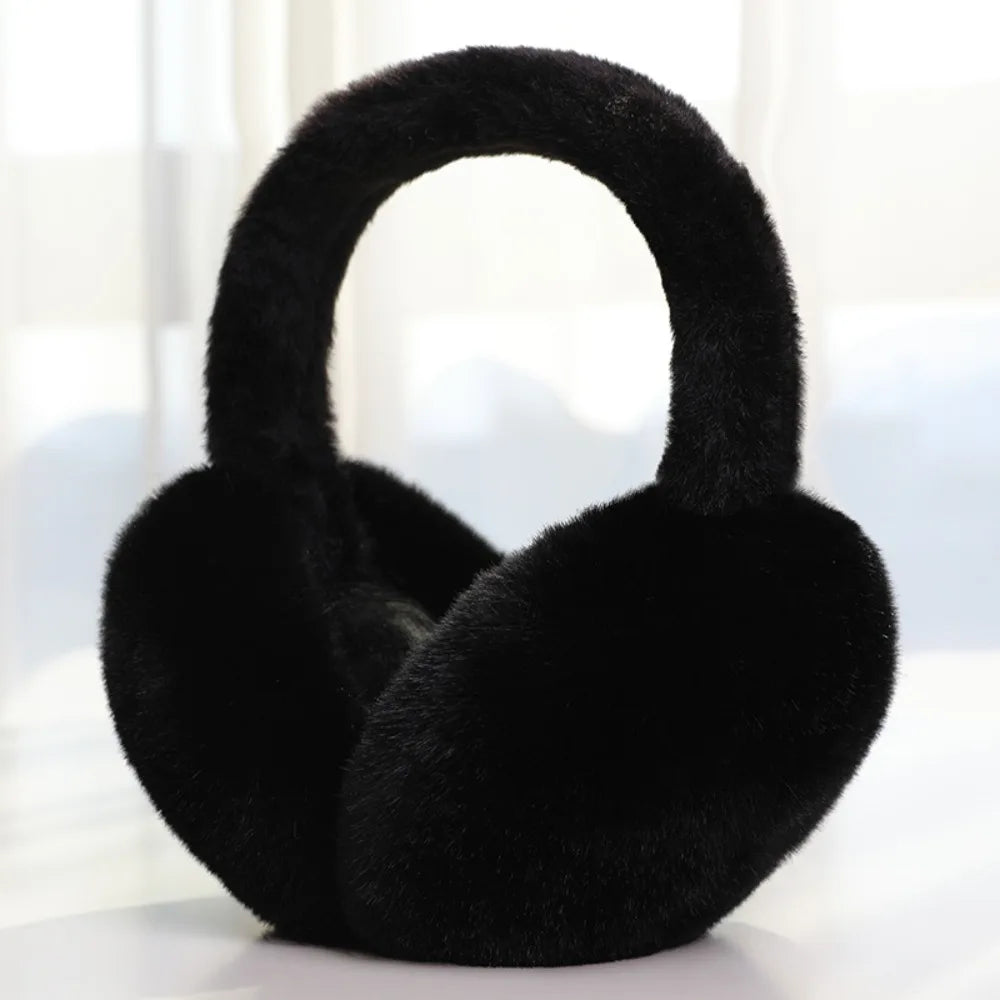 Soft Plush Ear Warmer Winter Warm Earmuffs Solid Color  Ear Cover Outdoor Cold Protection Ear-Muffs Folding Earflap Fashion