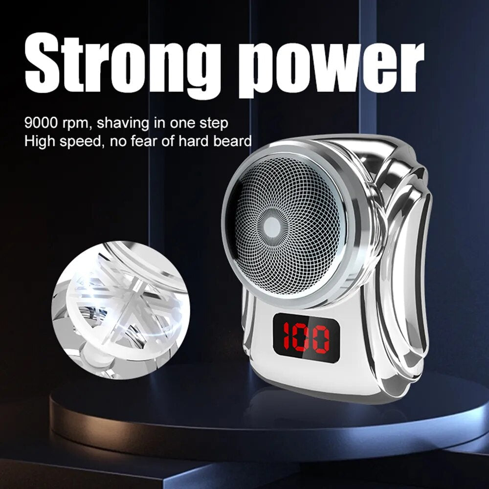 Mini Shave Electric Razors Digital Display for Men Portable Pocket Razor Beard Trimmer Razors Electric Travel Shaver