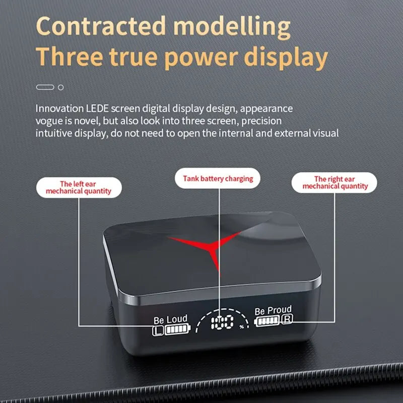 Bluetooth Earphones Slide Cover Charging Case Led Gaming Lights 3D Sound Long Battery Life Game Mode Instant Connection