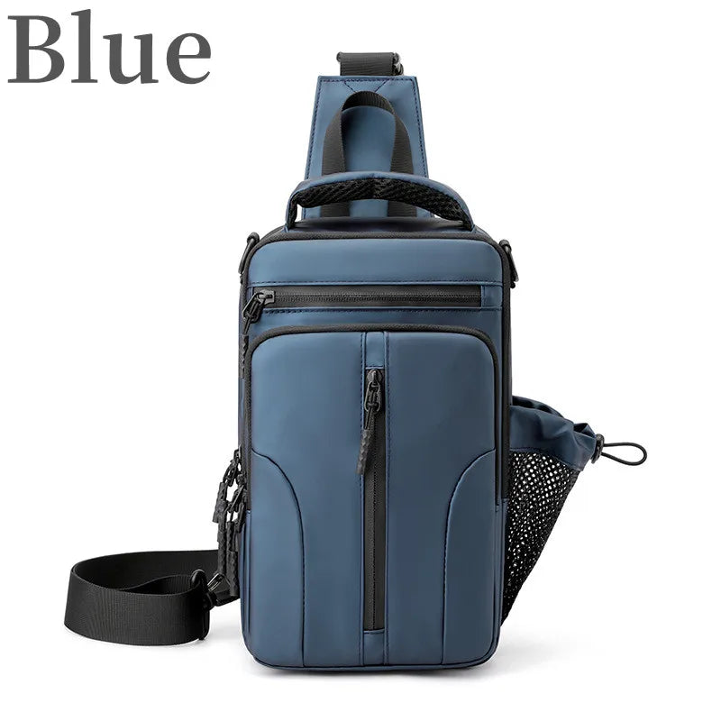 Fashion Men's Chest Bag Shoulder Backpack Waterproof Sling Cross Body Satchel Travel Bags with USB Charging Port Gifts