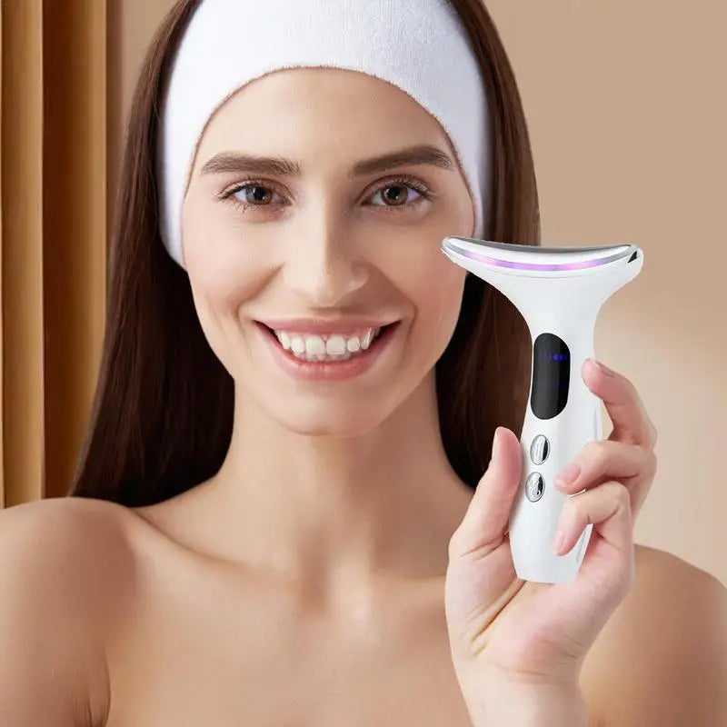Face Neck Lifting Massager EMS Microcurrent Face Sculpting Device Create A Swan Neck Jade Neck Face Sculpting Device LED Photon