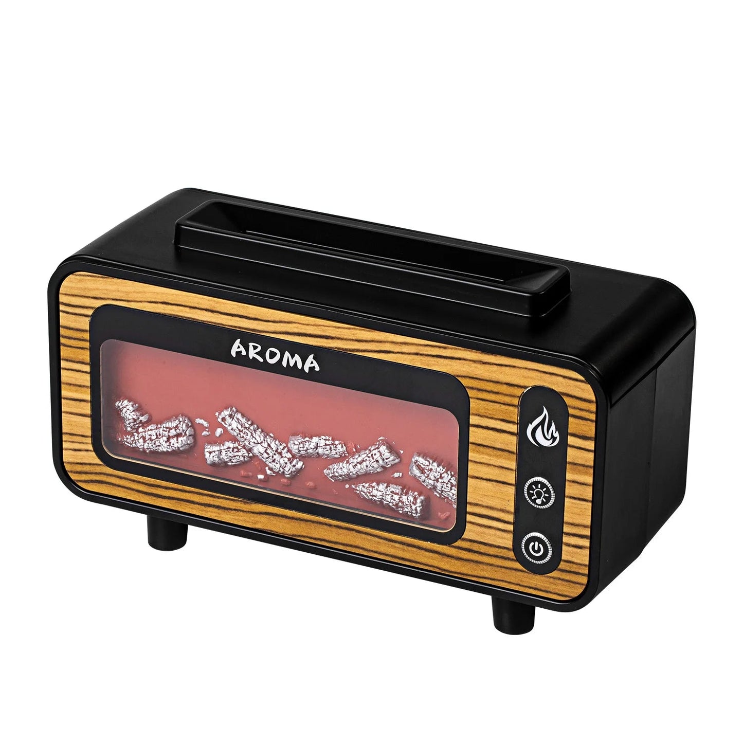 Fireplace Diffuser 7 Colors LED Ultrasonic Aroma Essential Oil 3D Simulated RGB Fire Flame Air Humidifier for Home Office Use