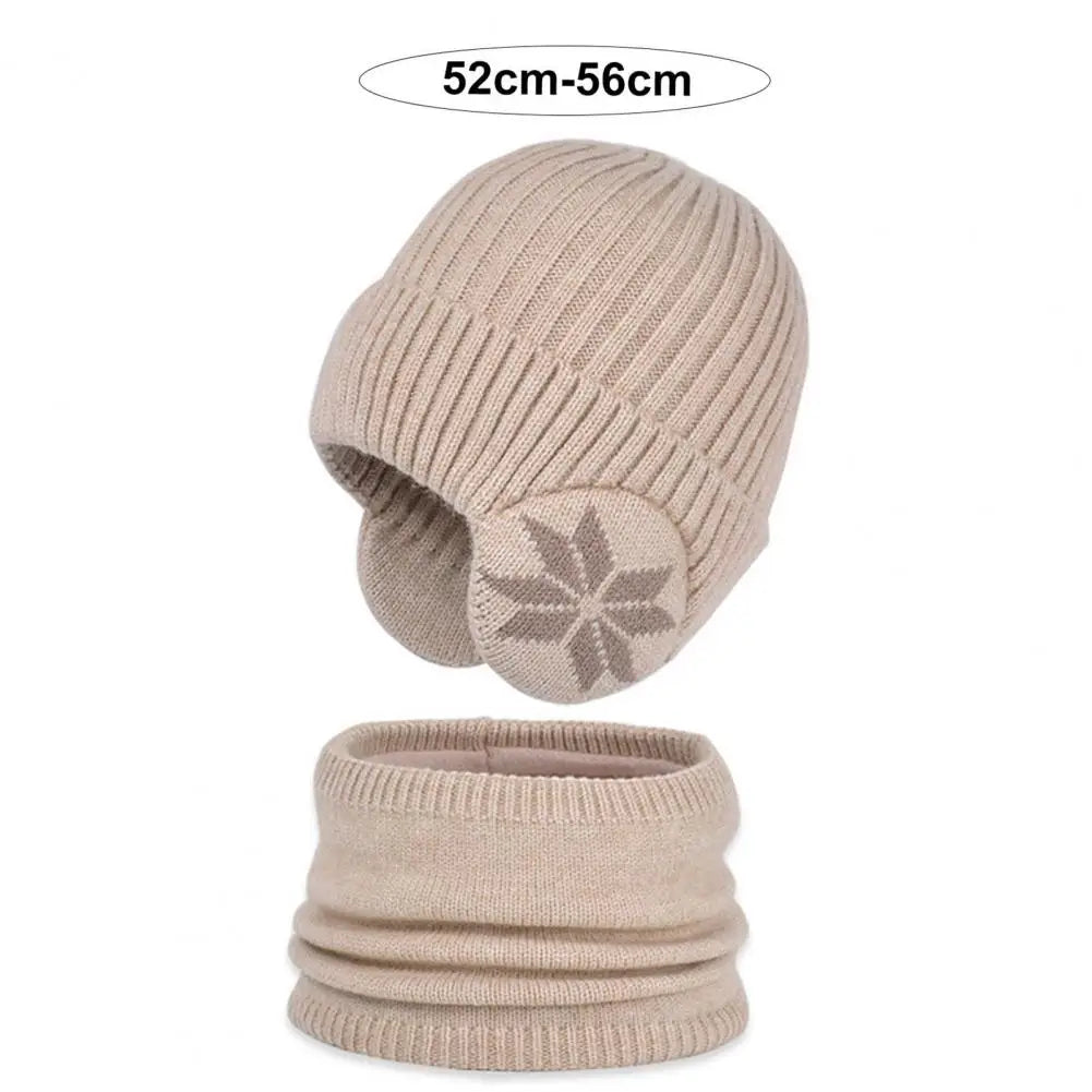 Girls Hat Scarf Set Kids Hat Scarf Set Cozy Winter kid's Hat Scarf Set Printed Thickened Windproof for Warmth Elasticity