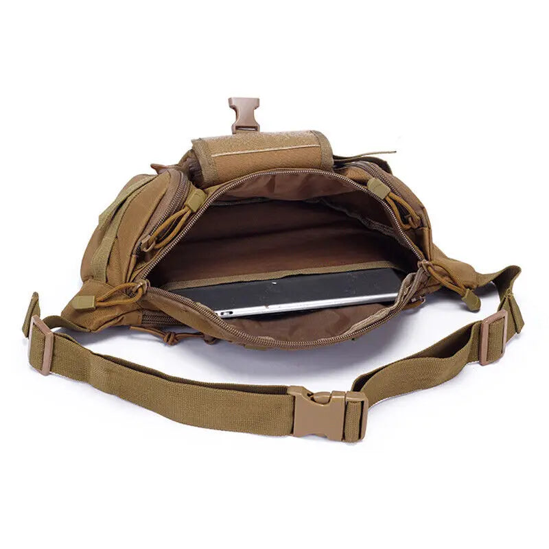 Men Tactical Waist Bag Nylon Fanny Pack Military Travel Hip Belt Bum Sports Bag Outdoor Cycling Travel Hiking Waistpack Pouch