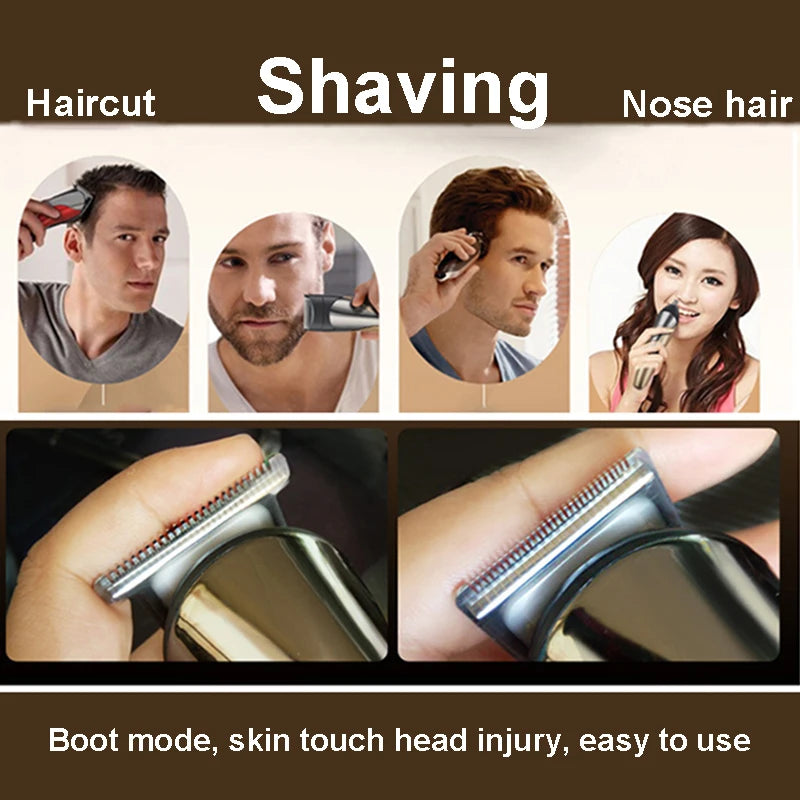 Multifunction Men's Electric Hair Trimmer Clipper Beauty Beard shaper Shavers Cordless Nose Hair Trimmer rechargeable Men Shaver