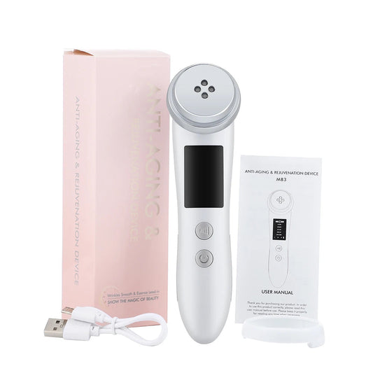 5 in 1 RF EMS Microcurrent Face Lifting Device Vibration LED Photo Skin Rejuvenation Wrinkle Remover Facial Massager