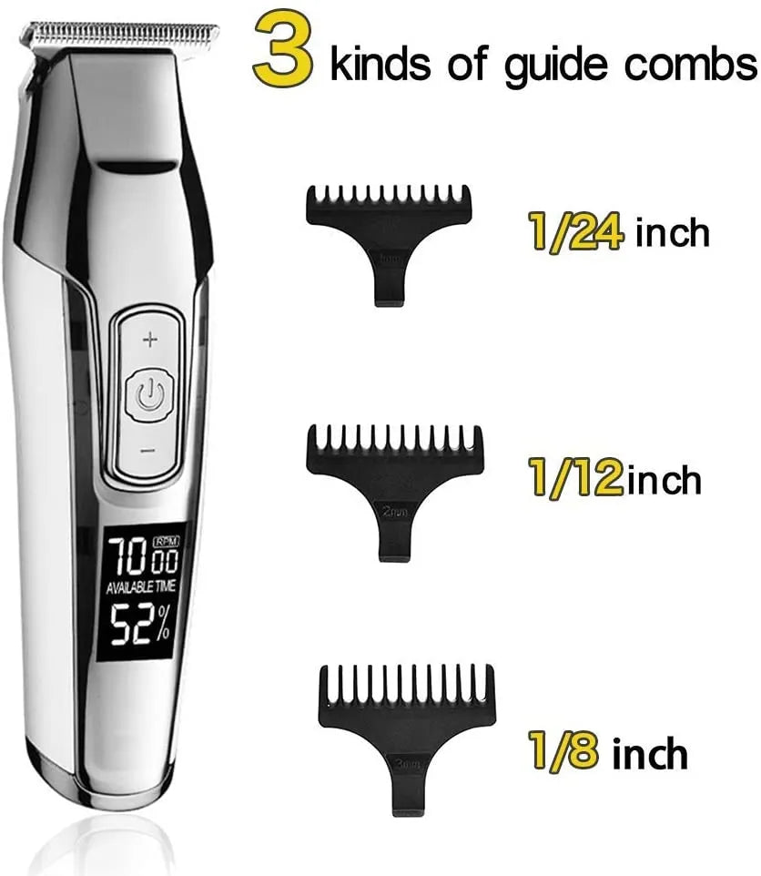 Professional Hair Clipper Beard Trimmer for Men Adjustable Speed LED Digital Hair Clipper Carving Clippers Electric Razor