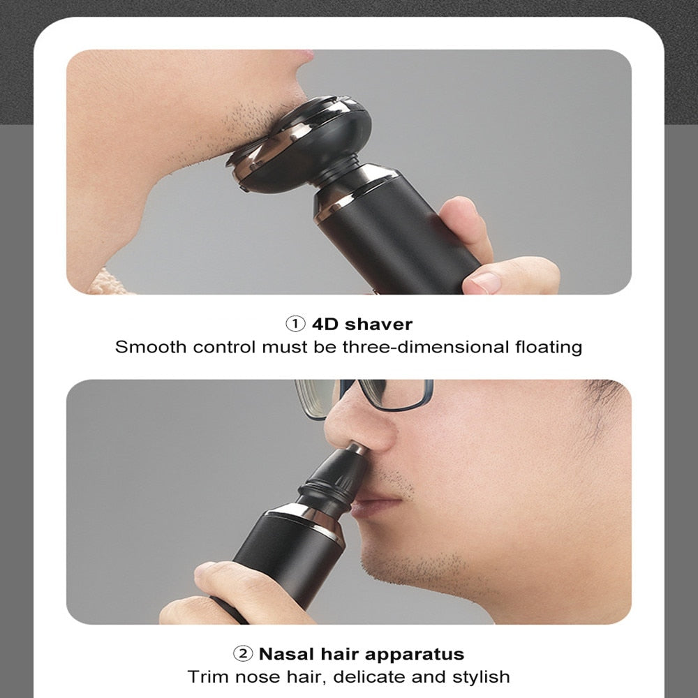 Men Electric Shaver Epilator Nose Trimmer Rechargeable Face Beard Razor Depilator Facial Hair Removal Shaving Machine