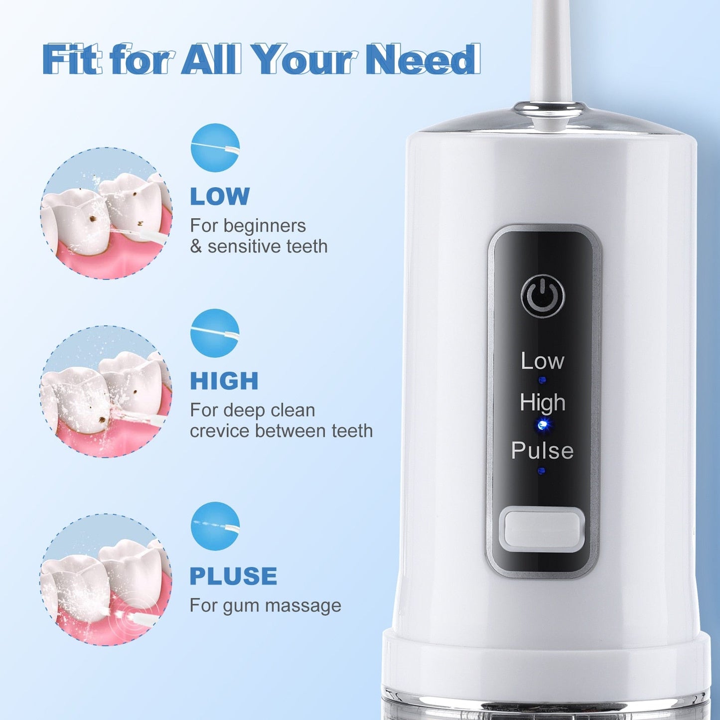 230ml Electric Oral Irrigator Detachable Water Flosser Portable Dental Irrigator Water Jet Floss Tooth Pick 4 Nozzles Easy Carry