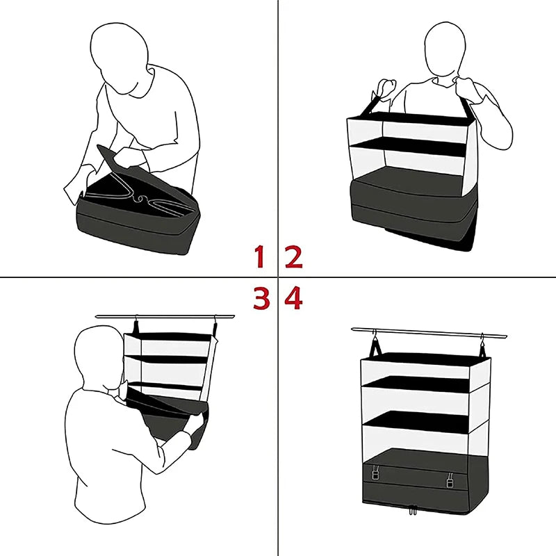 Household Supplies Multifunctional Clothing Travel Storage Three-layer Hanging Bag Travel Storage Bag