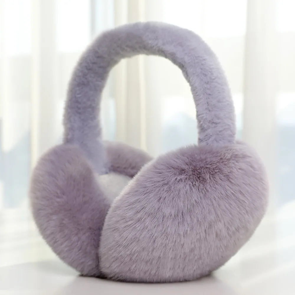 Soft Plush Ear Warmer Winter Warm Earmuffs Solid Color  Ear Cover Outdoor Cold Protection Ear-Muffs Folding Earflap Fashion