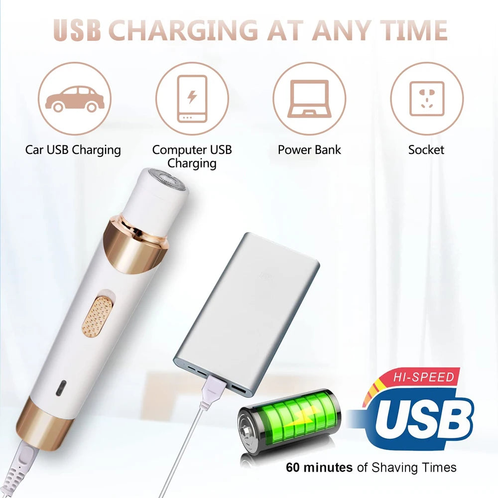 Body Epilator For Women Hair Remover Bikini Trimmer Face Hair Removal Painless Depilator Electric Shaver Eyebrow Hair Trimmer