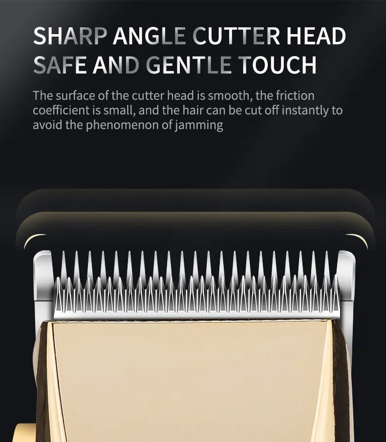 Cordless Professional Trimmer All Metal Body Low Noise Electric Hair Clipper 2 in 1 Set with Travel Bag for Men