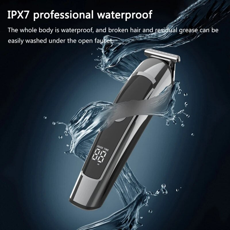 6 in 1  Professional Hair Clipper Facia Body Nose Trimmer Washable IPX7 Electric Hair Cutting Beard Haircutter Machine