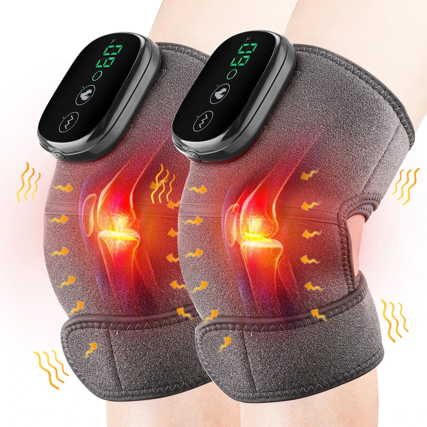 Electric Heating Knee Massager Far Infrared Joint Elbow Knee Pad Vibration Massage Knee Pain Relief Health Care