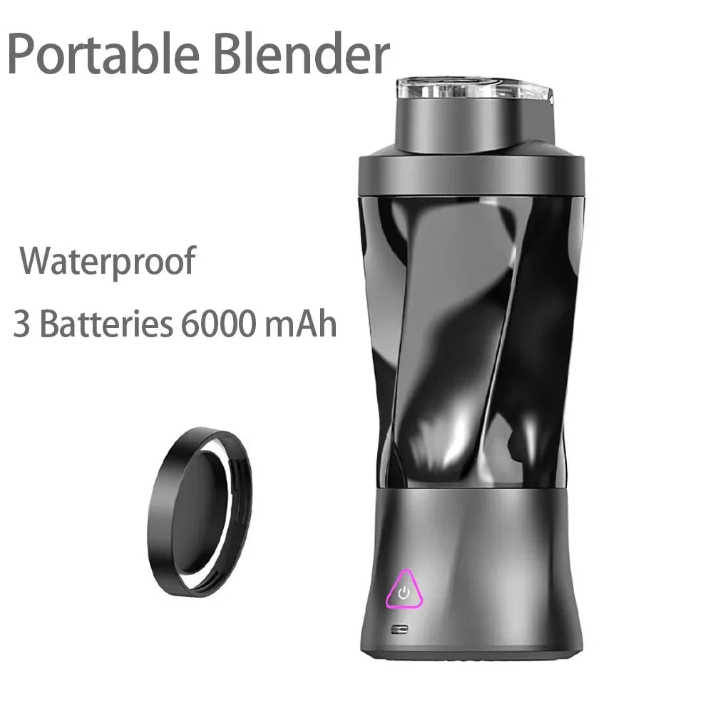 Portable Blender 6000 MAh Personal Blender-for Fruit & Smoothies Non-slip and Shock-absorbing Waterproof Dishwasher Safe Parts