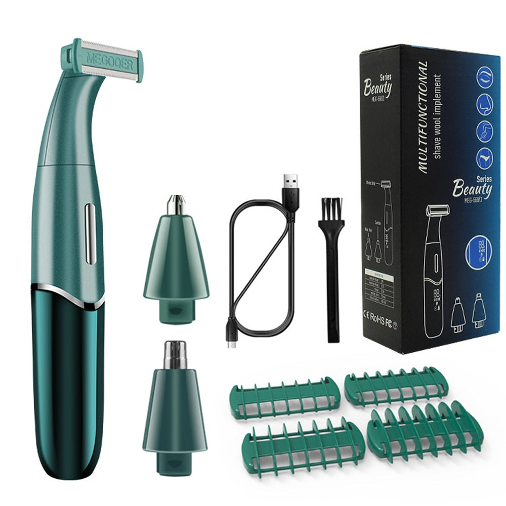 3 in 1 Electric Hair Shaver Nose Hair Trimmer Eyebrow Trimmer With LED Display Lady Shaver Bikini Line Zone Pubic Hair Removal