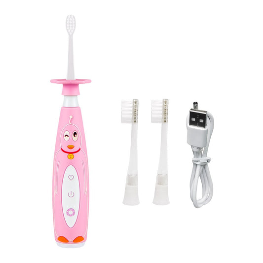 Kid's Sonic Electric Toothbrush Waterproof Remove Tartar Prevent Stuck Throat Teeth Whitening Oral Care USB Charging