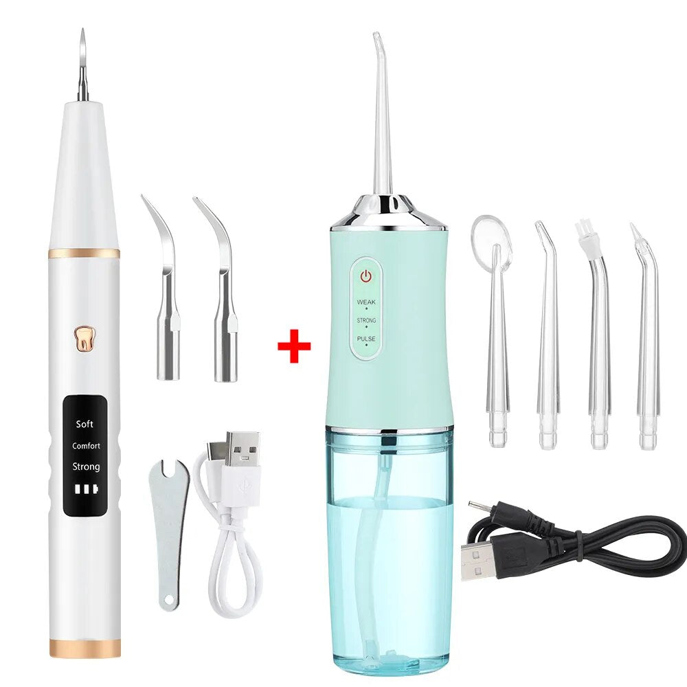 Ultrasonic Dental Scaler Electric Dental Irrigator Water Flosser Jet Sonic Tooth Cleaner Calculus Tartar Removal Teeth Whitening