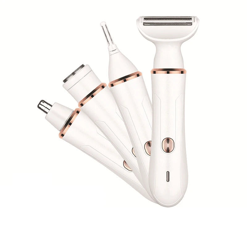 4 In 1 Epilator Portable Women Private Shaver Electric Eyebrow Trimmer Razor Hair Remover Face Bikini Pubic Nose Hair Trimmer