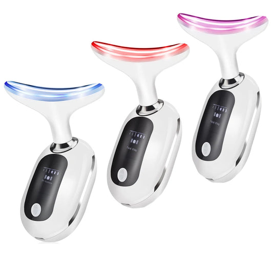 Neck Facial Lifting Device EMS Microcurrent LED Photon Vibration Face Massager Anti Wrinkles Tightening Skin Care Tools