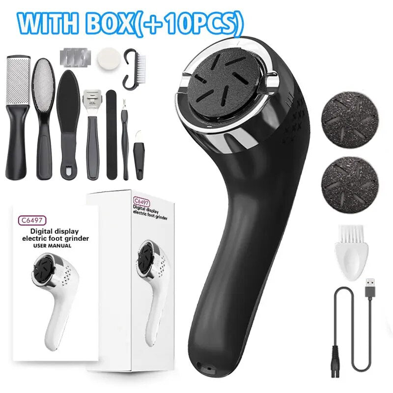 Electric Callus Remover for Feet Rechargeable Waterproof Foot Scrubber with Vacuum Electronic Foot File Pedicure Set with Head