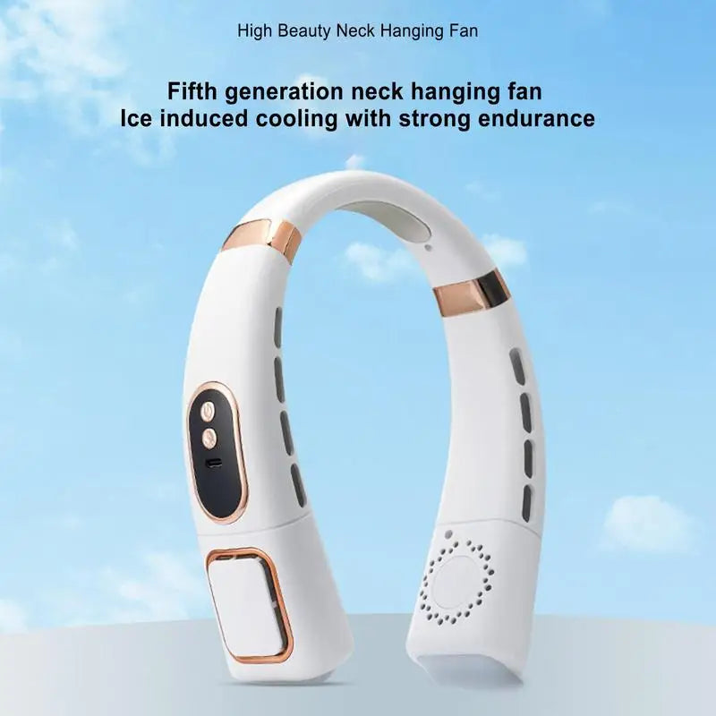 Portable Hanging Neck Fan 4000 MAh Battery Below 40 DB Rechargeable Outdoor Home Camping Mini Fan  Brushless Motor Neckband Fan