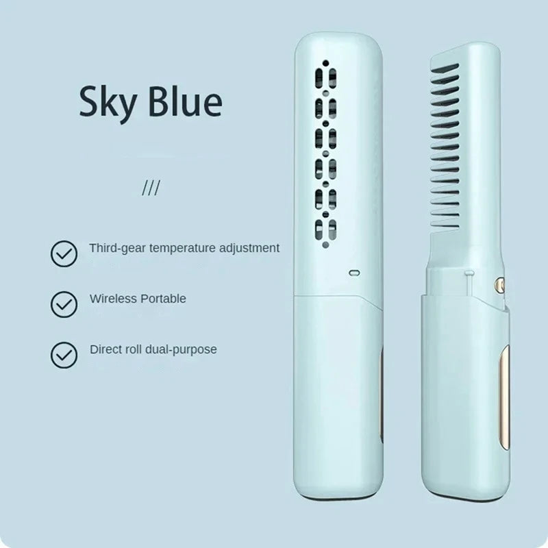 Mini Hair Straightener Professional Quick Heated Electric Hot Comb Multifunctional Straightener