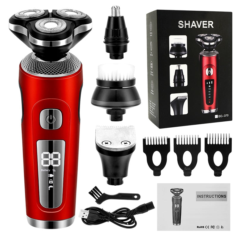 Multi-function Electric Shaver Electric Razor USB Rechargeable Shaving Machine for Men 3 Blades Portable Beard Trimmer Clipper