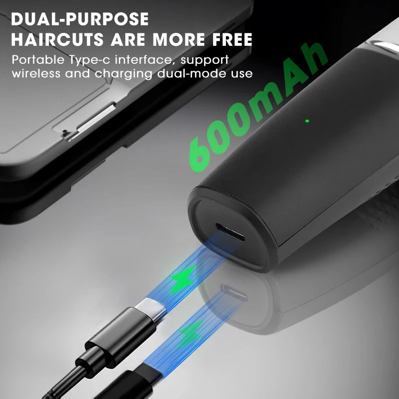 Professional Men's Hair Clipper Retro Oil Head Hair Cutting Gallery Carving Pusher USB Hairdresser for Men Barber