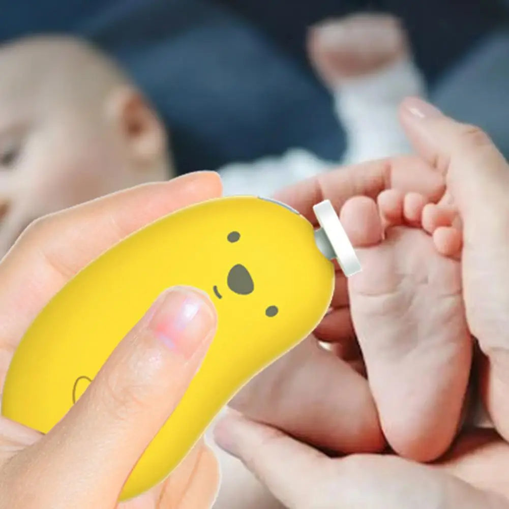 Electric Nail Polisher Rechargeable teenager Electric Nail Trimmer with Led Light 6 Grinding Heads 2-speed Adjustable for Newborn