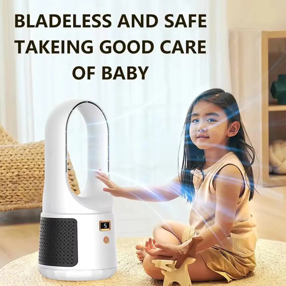 Portable Fan Household Bladeless Electric Fan Rechargeable Standing Fan Cooling Office Camping Mini Silent Circulation Fan