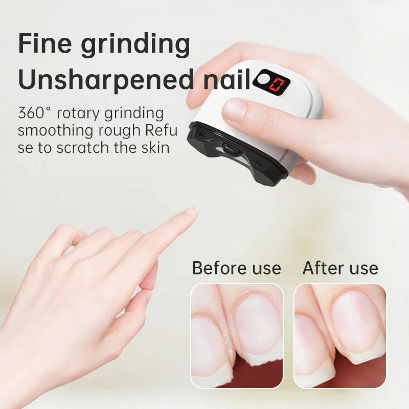 Electric Nail Clippers Rechargeable Nail Trimmer Polishing Automatic Nail Clippers Household Nail Cutting Tool Type-C